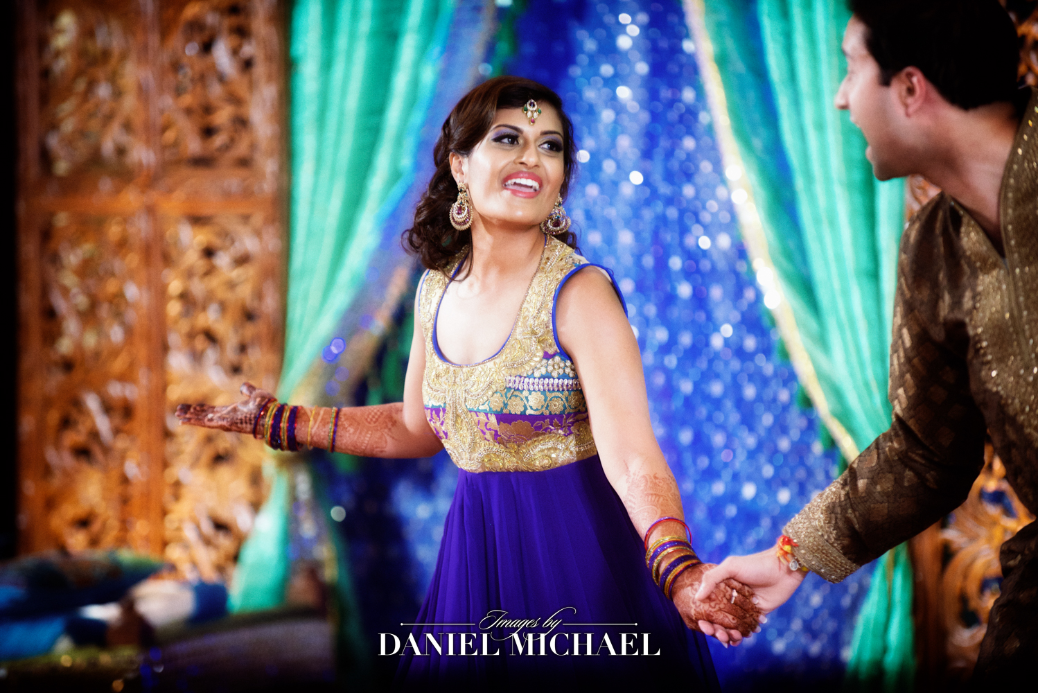 Colorful Sangeet dance celebration in South Asian culture